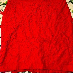 Red lace skirt